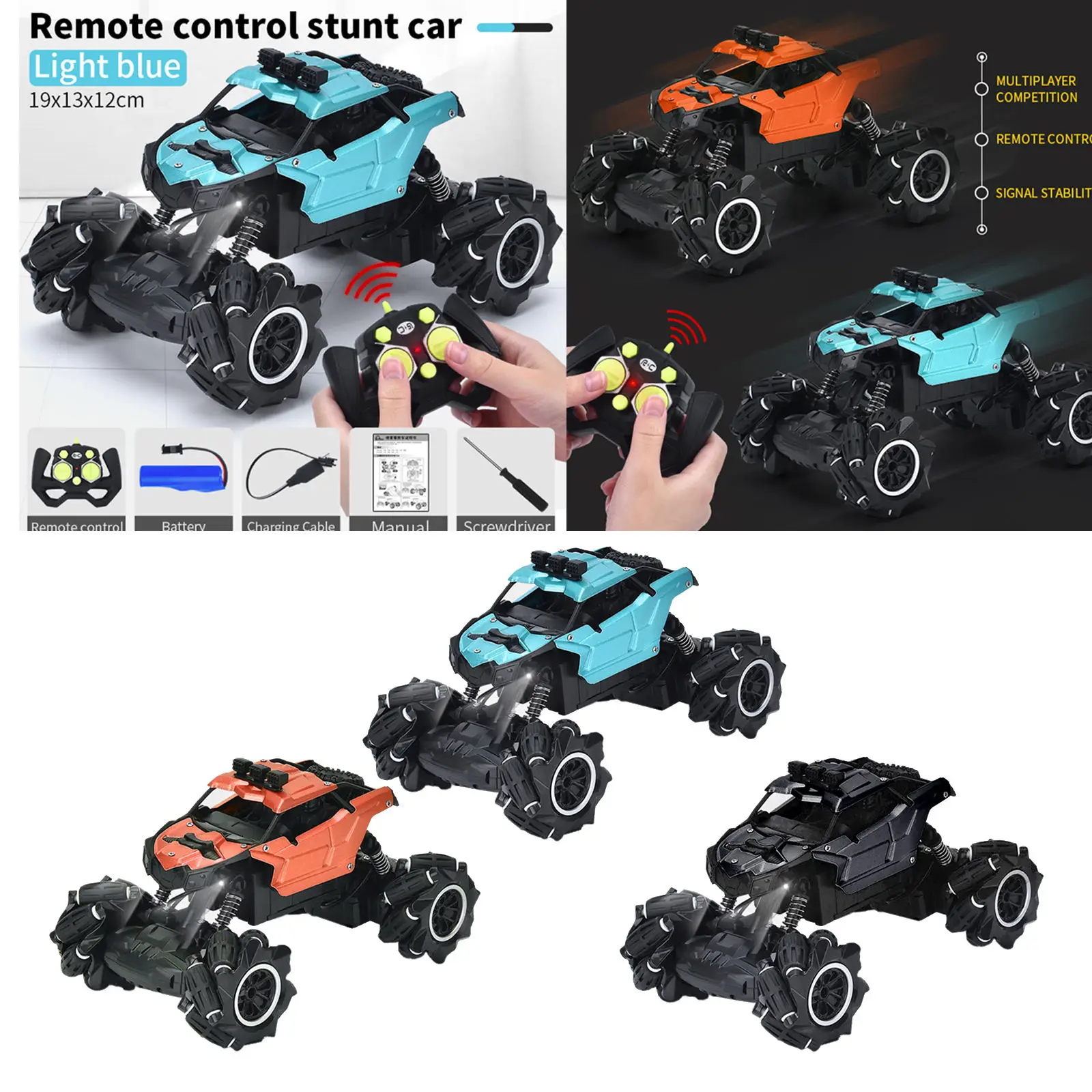 Stunt Remote Control RC Car Four-Wheel DriveVersion Toy 30 Min Play TimeFor 6+ Children andAdults Electric Car Child