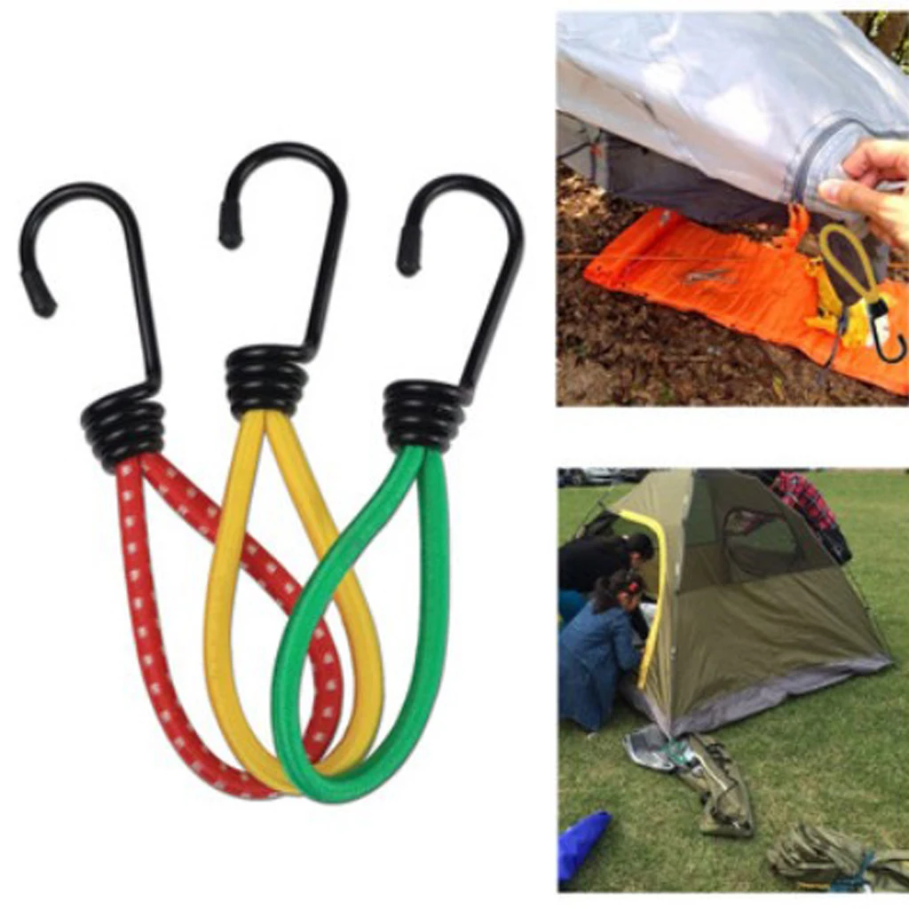 Outdoor Camping Tent Elastic Rope Buckle Stretch Fixed Straps Camping Accessories for Hiking Backpacking Beach Canopy