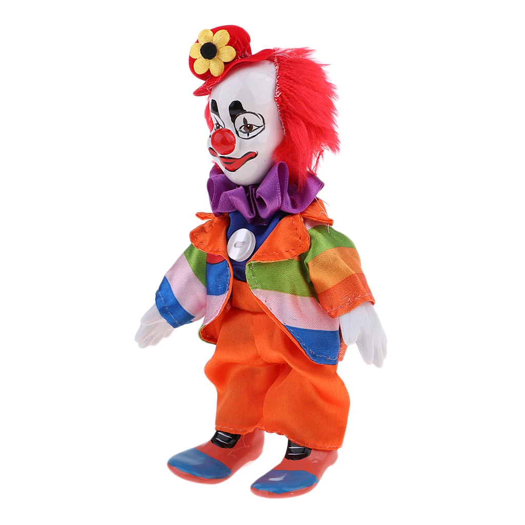 Funny Clown Doll with Colorful Costume Halloween Gift Party Decoration