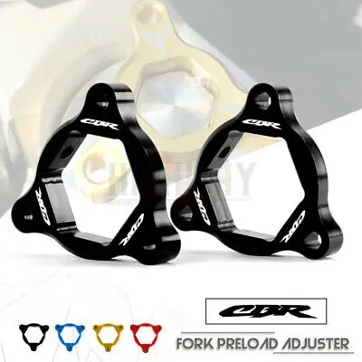 Motorcycle 22mm CNC Aluminum Black Fork Preload Adjusters Kit for Honda CBR600RR