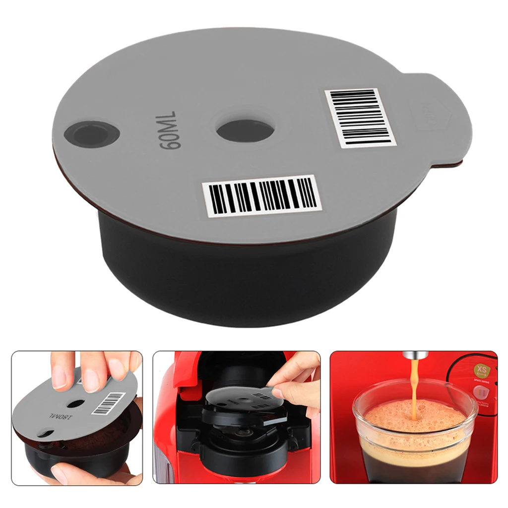 Reusable PP Coffee Capsules with Slicone Lid Compatible With Bosch Machine for Tassimo Refillable Coffee Filter Cups Easy Clean
