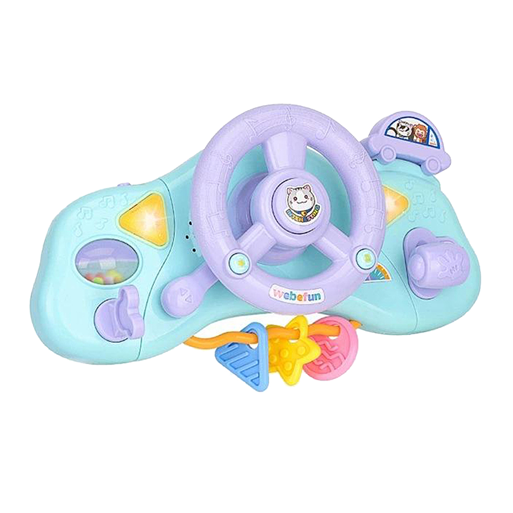 Music Steering Wheel Toy, Car Seat Toy with Music Steering Wheel
