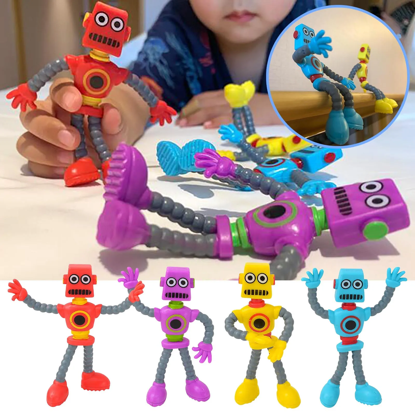 Robot Funny Sensory Toy For Kids Adults,13×13cm Twisted And Deformed Doll Decompression Tricky Toy,Creative Wire Robot Toy Decompression Deformed Top Spiral Decompression Toy Between Fingers 