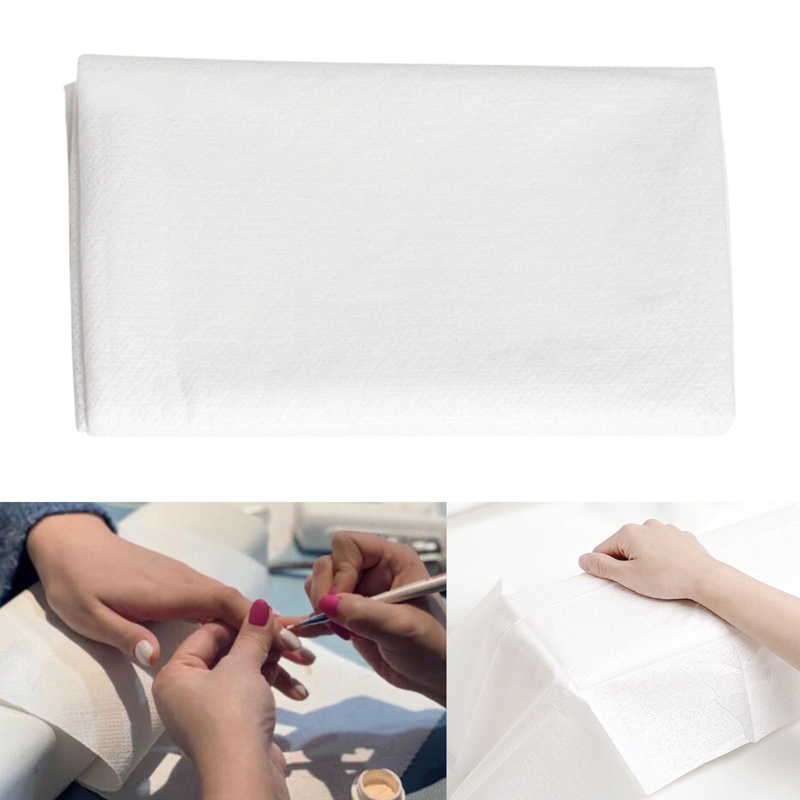 10Pcs Nail Art Table Mats Disposable Absorbent Single Packed White Nail Art Paper for Manicure Professional Nail Salon Men Women