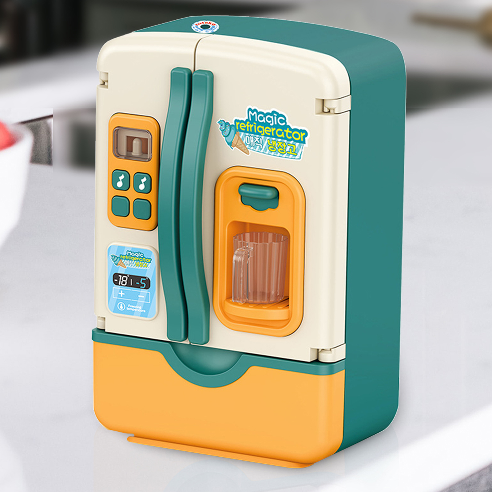 Children Creative Simulation Pretend Play Toy Kitchen Fridge Simulated Spray  Miniature Preschool Role Play Fun for Kids