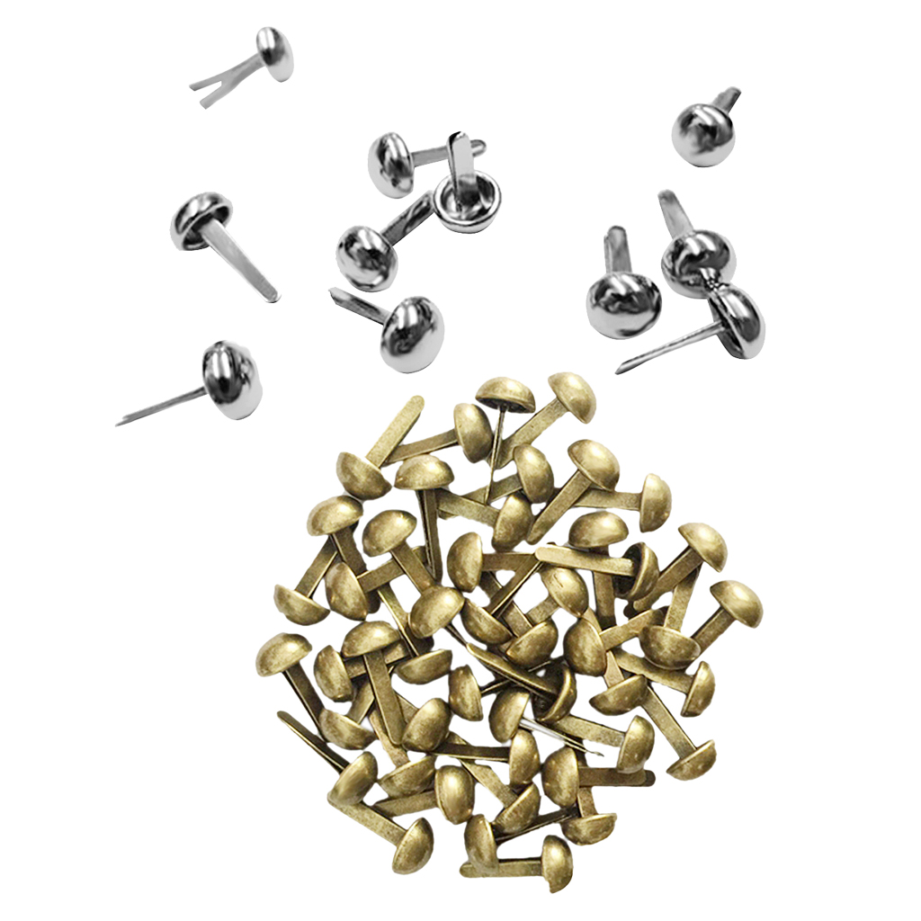 200Pcs 6mm Round Mushroom Shaped Metal Rivets DIY Punk Style for Leather Shoes Bag Bracelet  Studs Tacks Clothes
