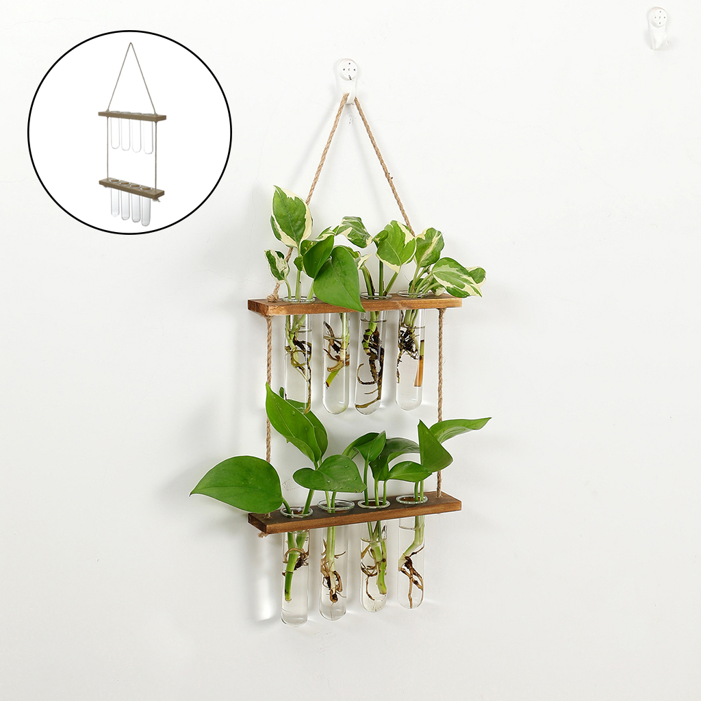 Hanging Hydroponic Plant Test Tube Indoor Glass Vase Terrarium Container
