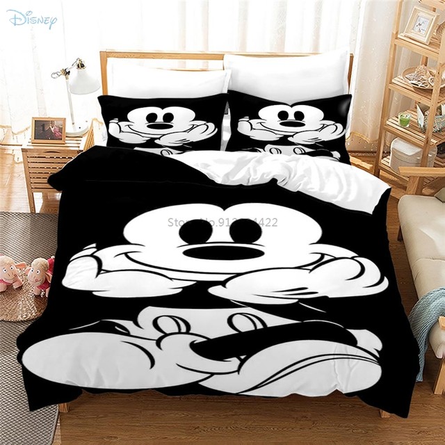 Home Textile Disney Mickey Mouse Goofy Design Down Jacket Bed Cover  Pillowcase Children Bedroom Decoration Color Print Bedding - Bedding Sets -  AliExpress