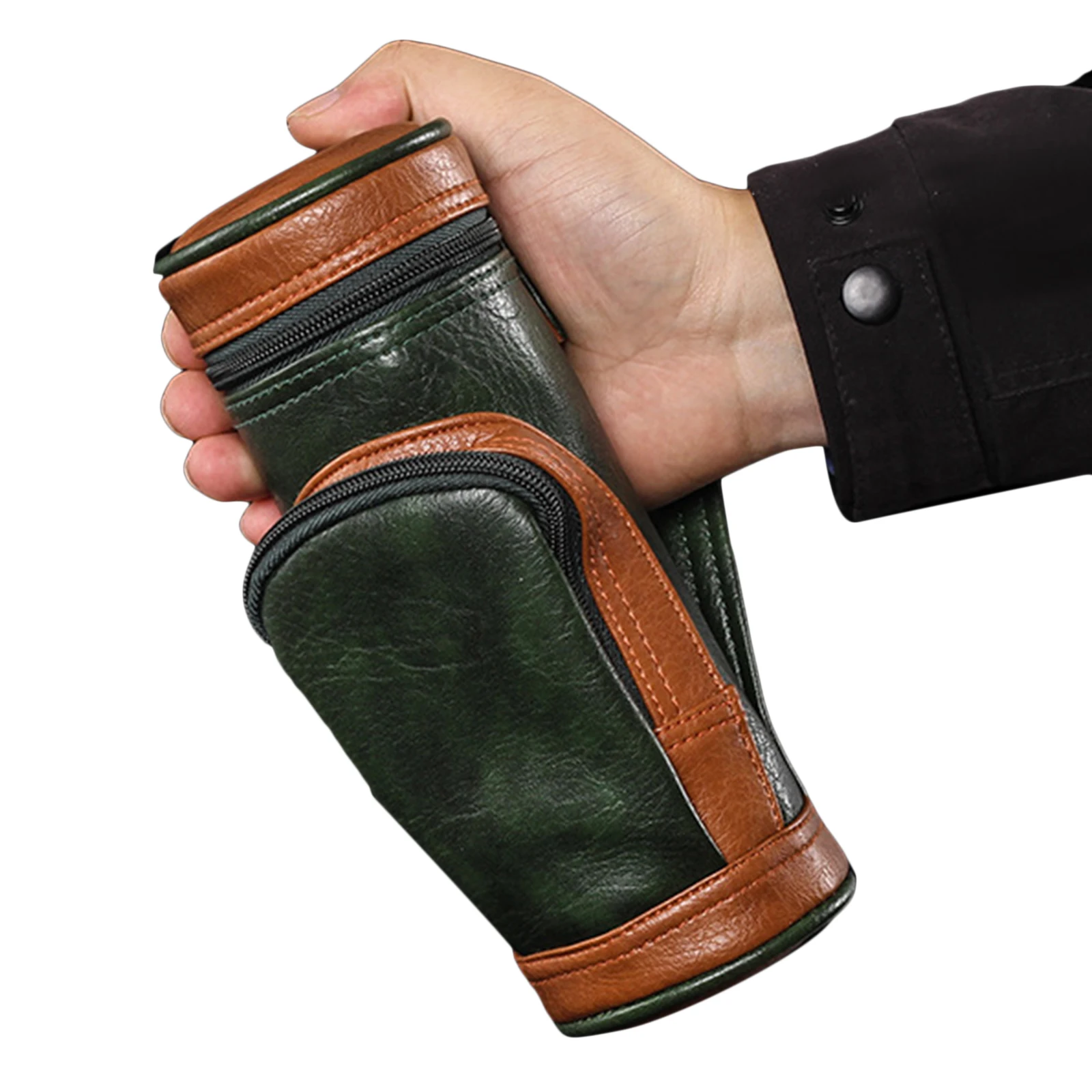 Golf Bag Cigar Case Holder with Cigar Cutter and Humidifier, Portable Travel Humidor Cigar Accessories Waterproof PU Cigar Case