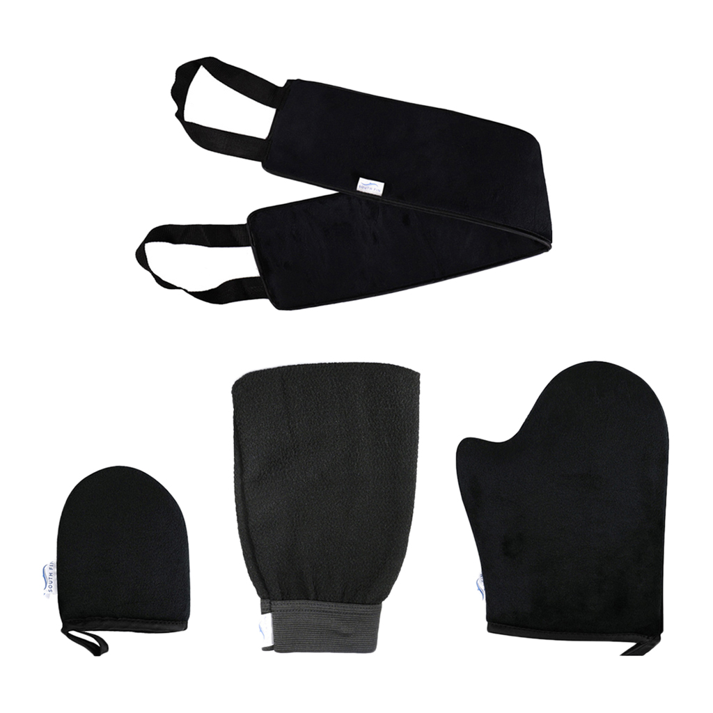 4 In 1 Self Tanning Mitt Kit With Self Tanning Glove Tanning Back Applicator