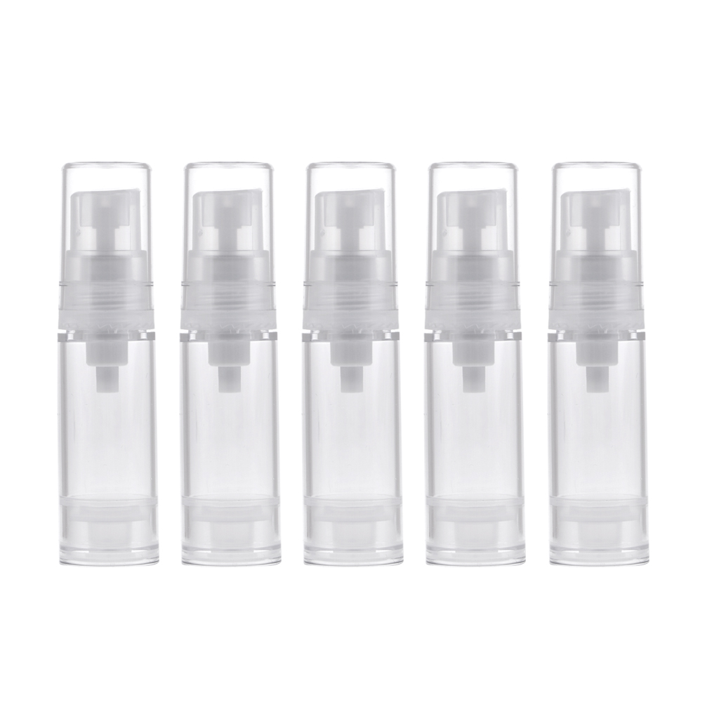 5x 5ml Airless Pump Bottle Cream Lotion Cosmetic Container Dispenser Travel