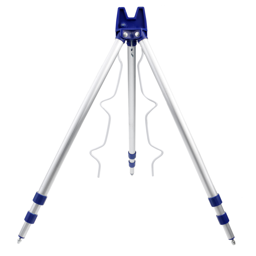 Aluminum Alloy Telescopic Fishing Tripod Holder Stand for Fishing Rod Blue/Black