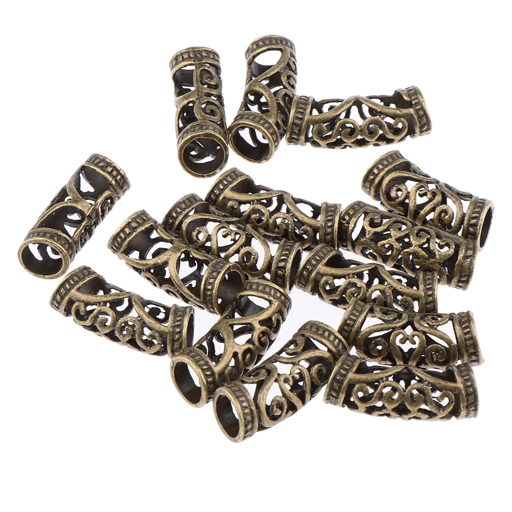 15PCS Hair Braid Pins Ring Dreadlocks Beads Cuff Clip For DIY Hair Extension
