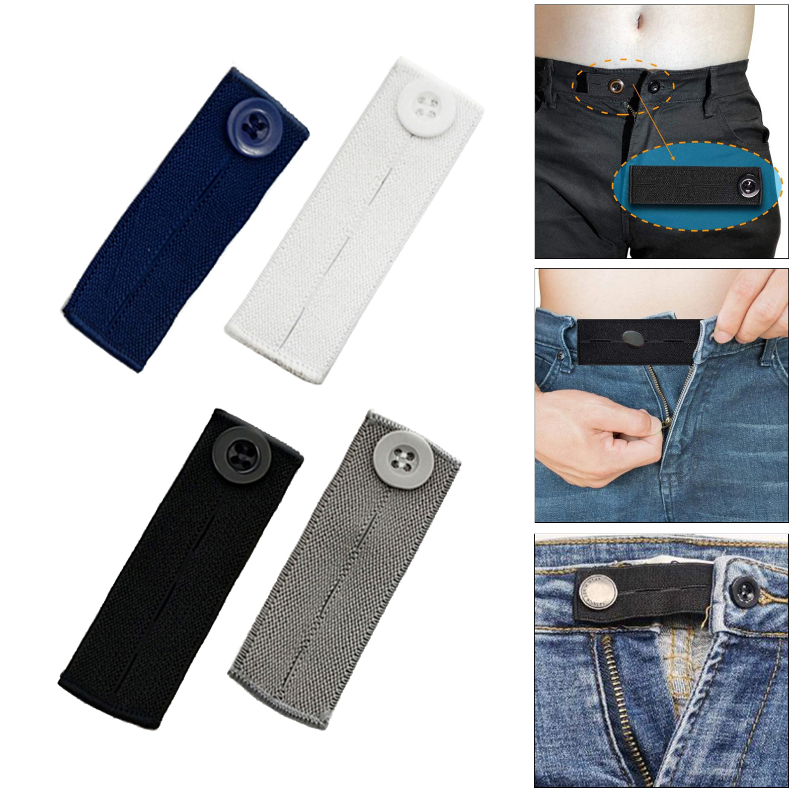 4 Pack Expander Button for Men and Women, Collar Extenders/Neck Extender/Wonder Button for Men Dress Shirts, Simple Use