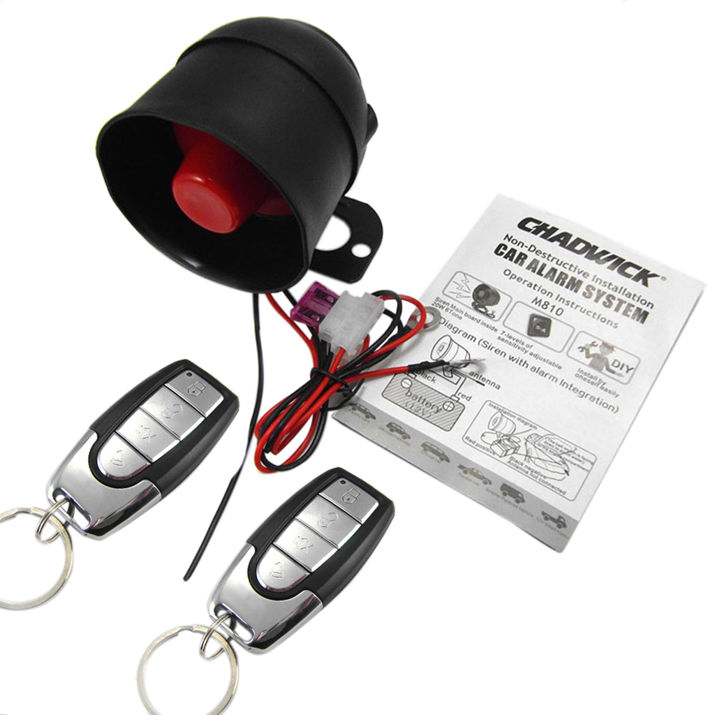 Car Vehicle Protection Alarm  System Keyless Entry Siren + 2 Remote