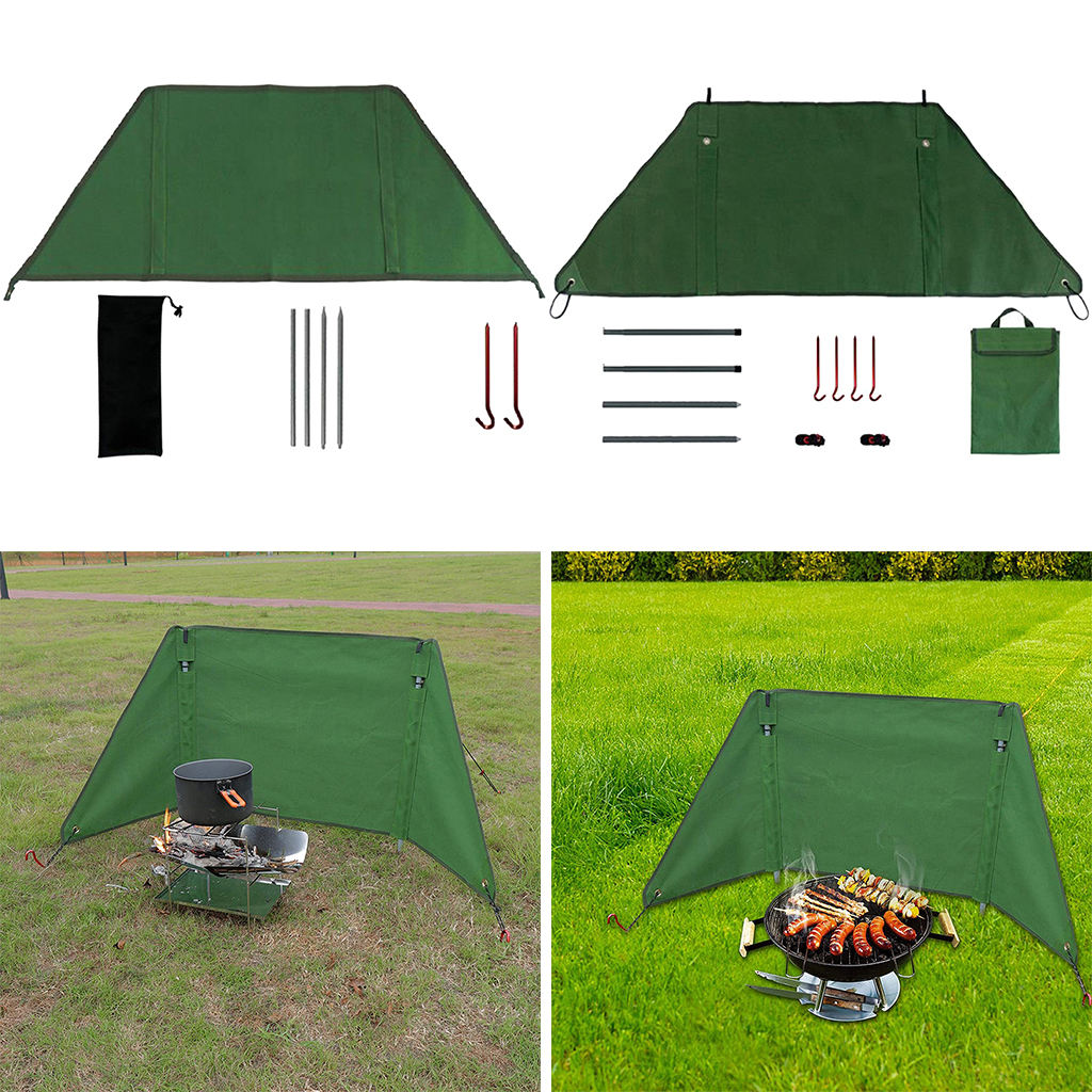 Outdoor Camping Stove Windscreen Foldable Windproof Sidewall Portable Partition Wall Windproof Canvas Windbreak