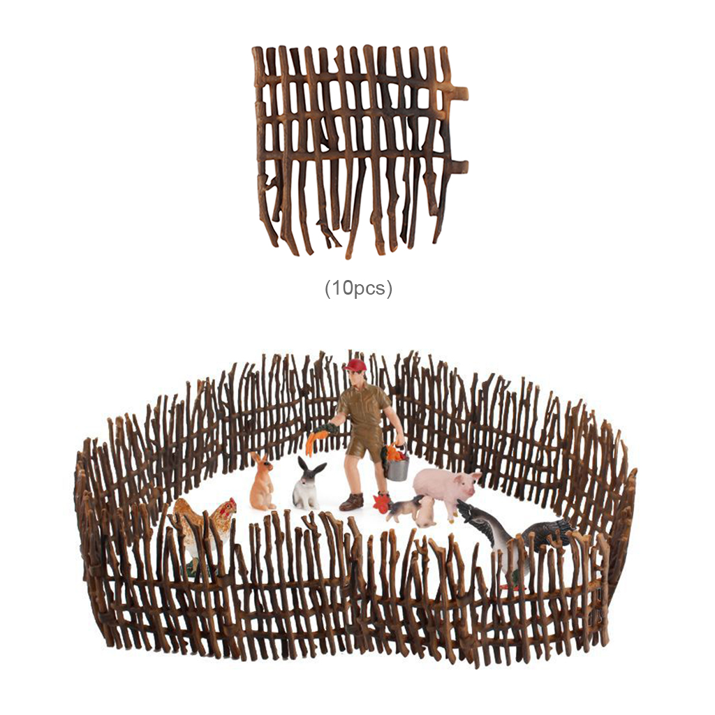 DIY Plastic Fence Model Horse Corral Fencing Accessories Playset for Kids