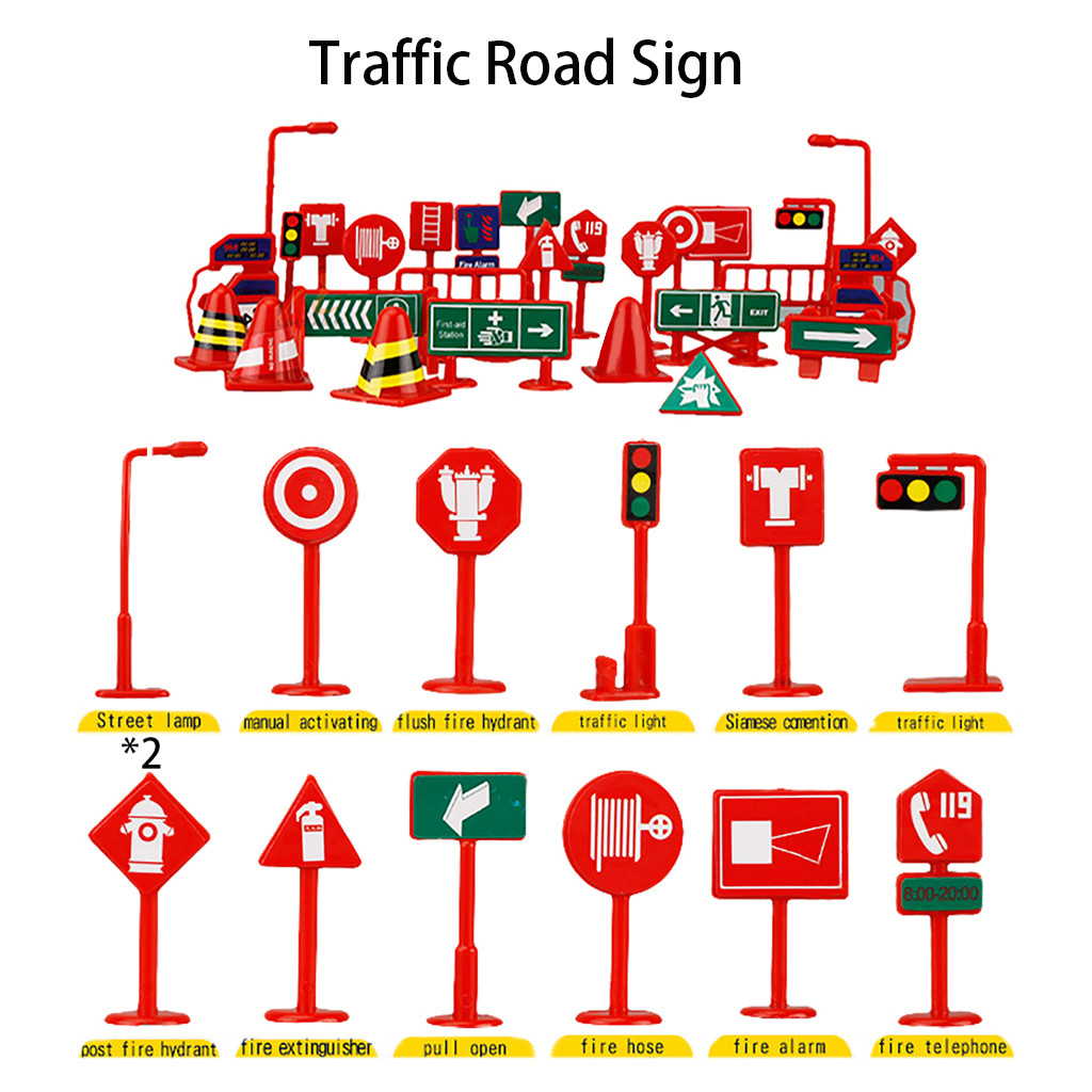 Детская модель, парковочный набор из 28 предметов, дорожный светофор,  дорожные блоки, знаки, аксессуары для детей, игра для обучения, автомобиль,  игрушка, подарок | AliExpress