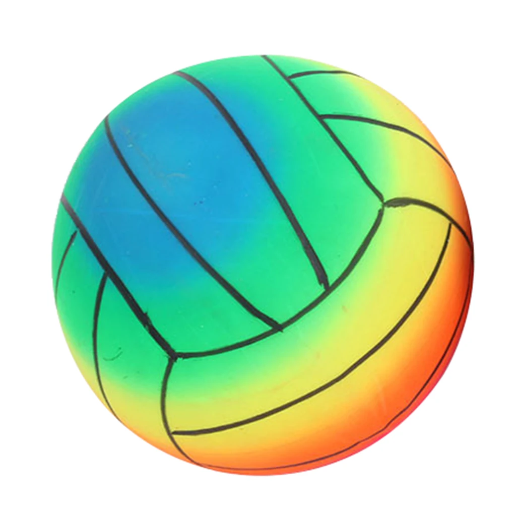 Kids Soccer Ball Children Sports Training Ball Rainbow Indoor Outdoor Toddlers Recreational Toy Ball