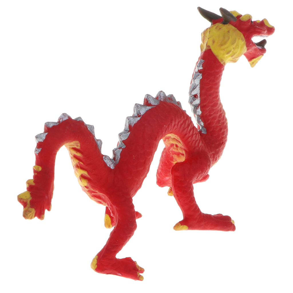 Baby Realistic Chinese Ancient Red Dragon Action Figure Toy Animals Statues Models Kids Educational Cognitive Toy Home Decor