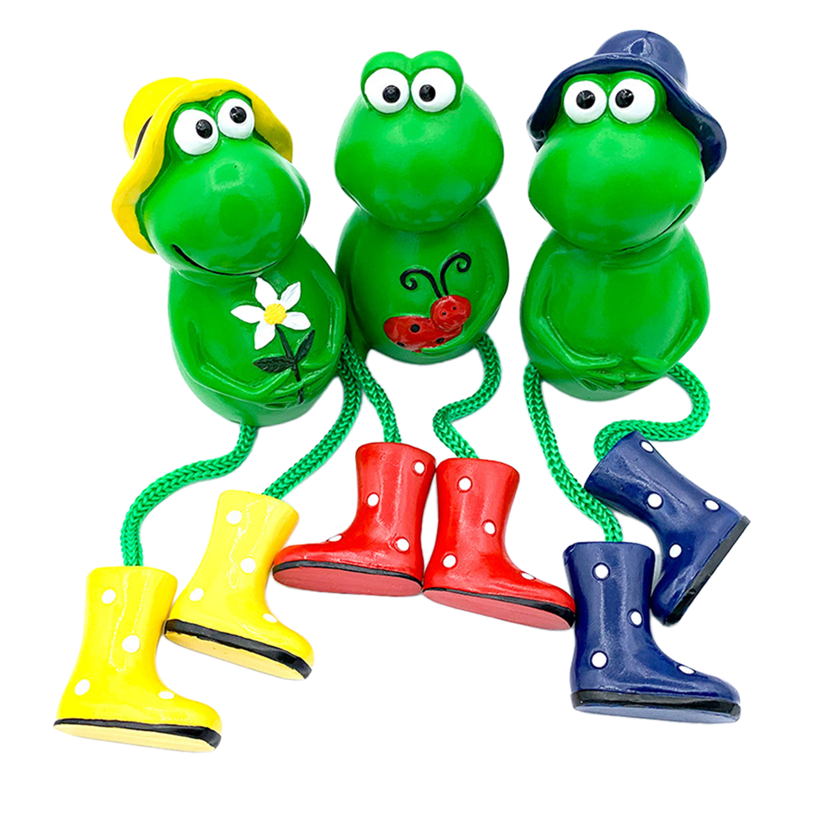 3pcs Mini Resin Frog Figurines Sitting Statue Dangling Legs Home Shelf Ornaments 
