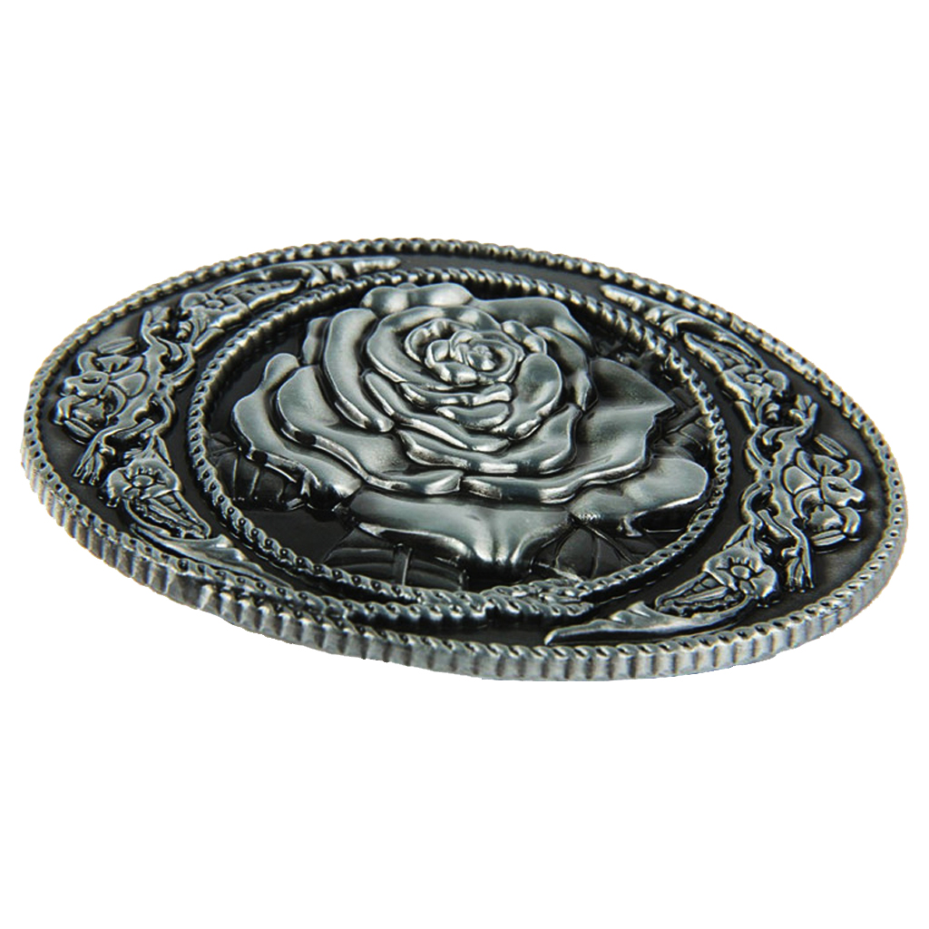 Vintage Rose Flower Pattern Hippie Western Cowboy Belt Buckle for Mens Gifts
