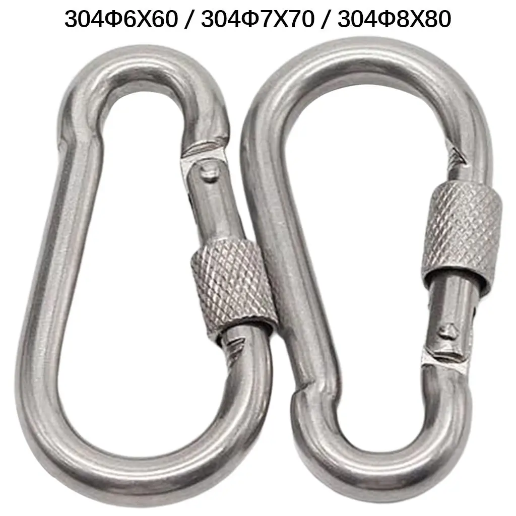 Carabiners Clip Set 5 Pack of 2 Inch Locking D Ring Shape Clips . 
