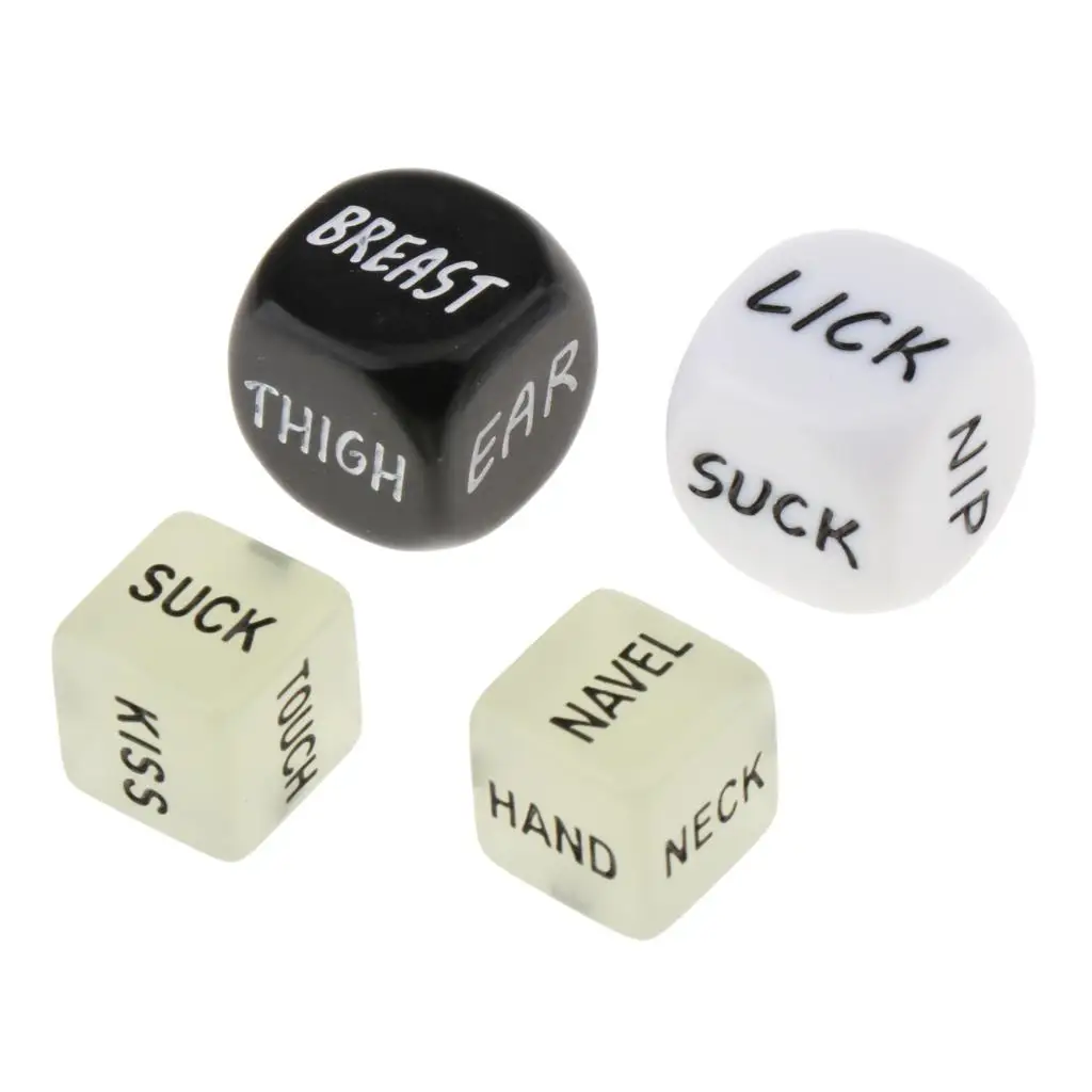 4pcs Novelty Love Dice Glow in a Dark Gift for Men Boyfriend  Cheeky Anniversary Present Naughty Fun Bedroom Games Toys