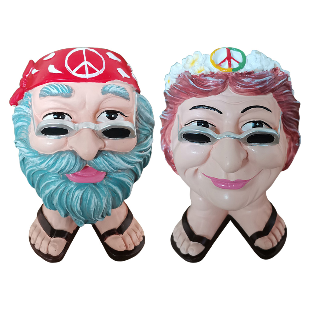 Funny Muggle Face Plant Planter Pot 3D Head Statue Garden Tabletop Ornaments