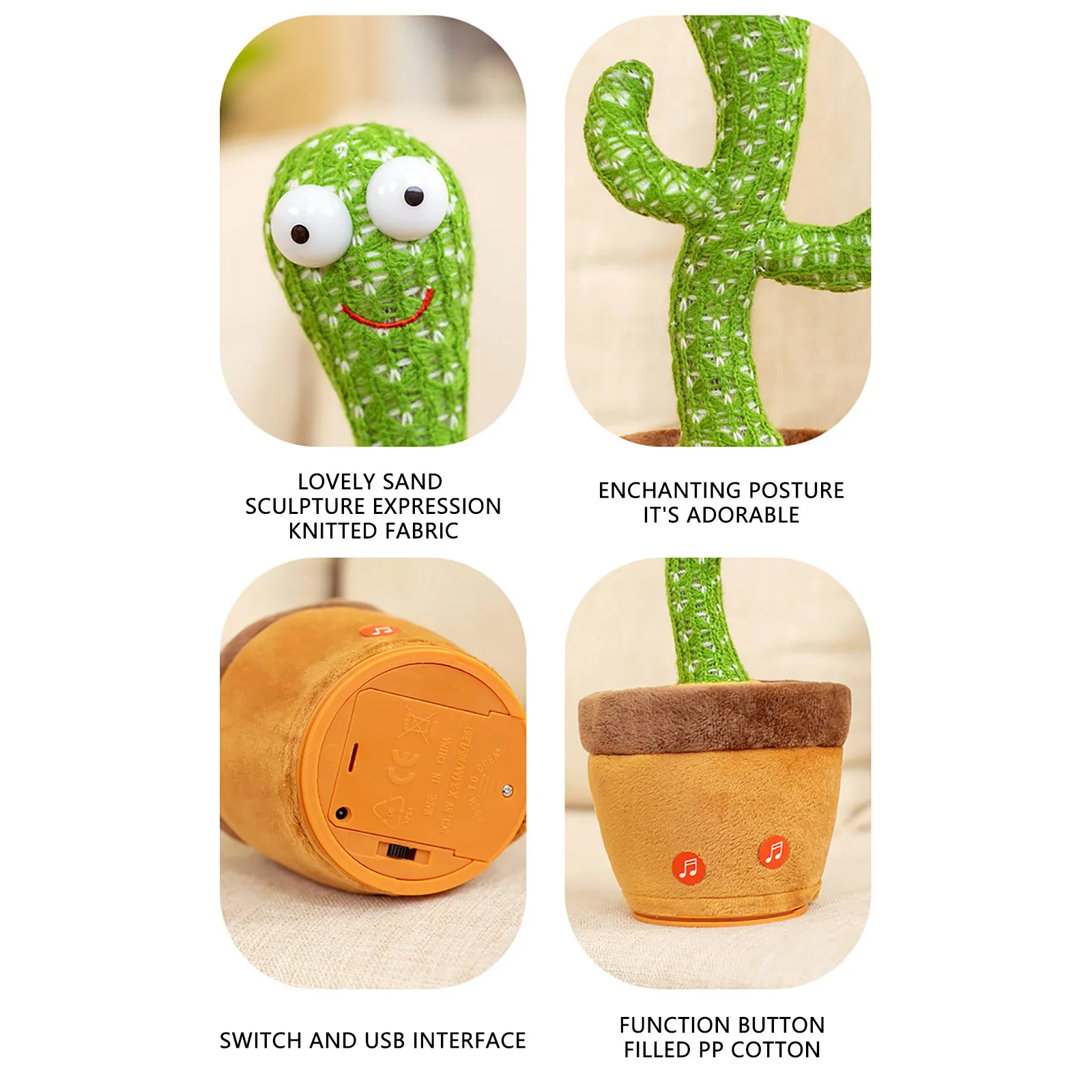 Electronic Shake Dancing Cactus Plush Toys Cactus Funny Childhood Toys With The Song Plush Cute Dancing Table Room Decoration