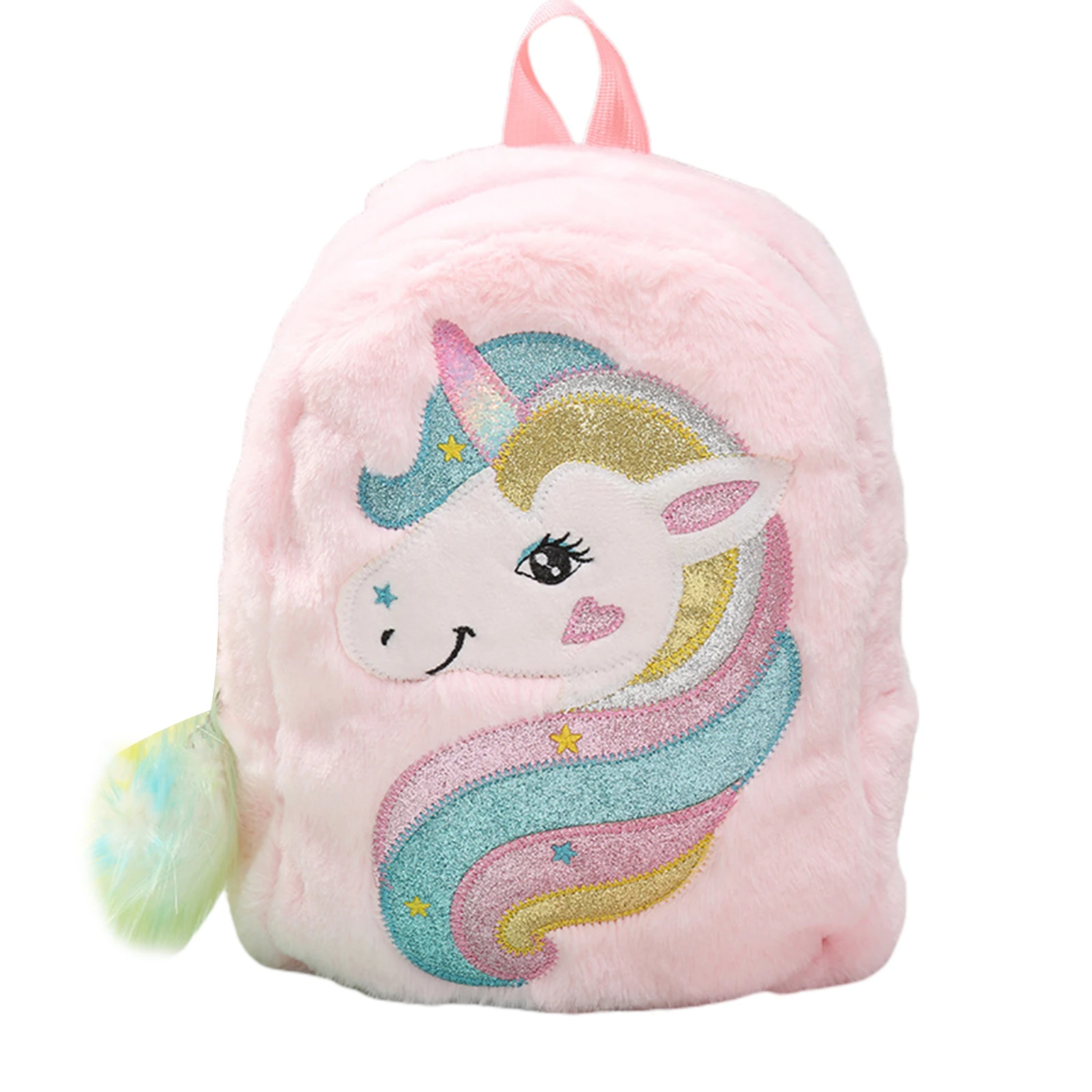 Sunny Rainbow Little White Horse Plush Backpack, Cute Cartoon   Mini Lightweight School Bag for Girls 2022 camera bags stylish