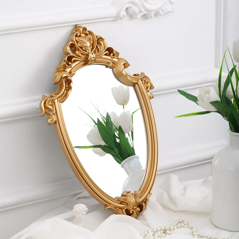 espelho requintado espelho de maquiagem do banheiro parede pendurado espelho do vintage presentes para mulher senhora decorativo espelho decoração casa suprimentos