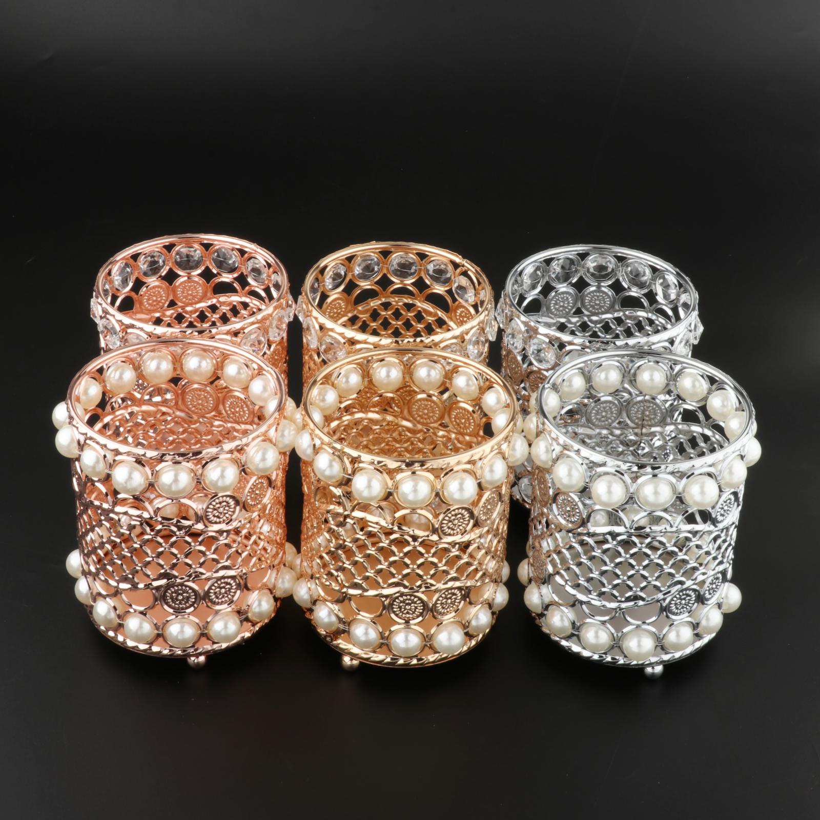 Crystal Makeup Brush Holder Organizer Container Vanity Bathroom Office Decor