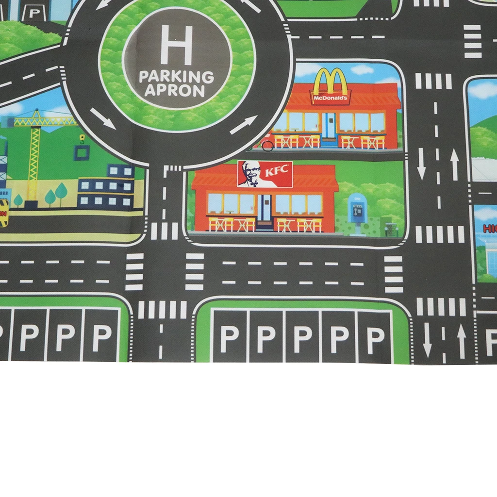 City Traffic Car Game Play Mat Rug Carpet Toy - Infant Kids Crawl Developmental