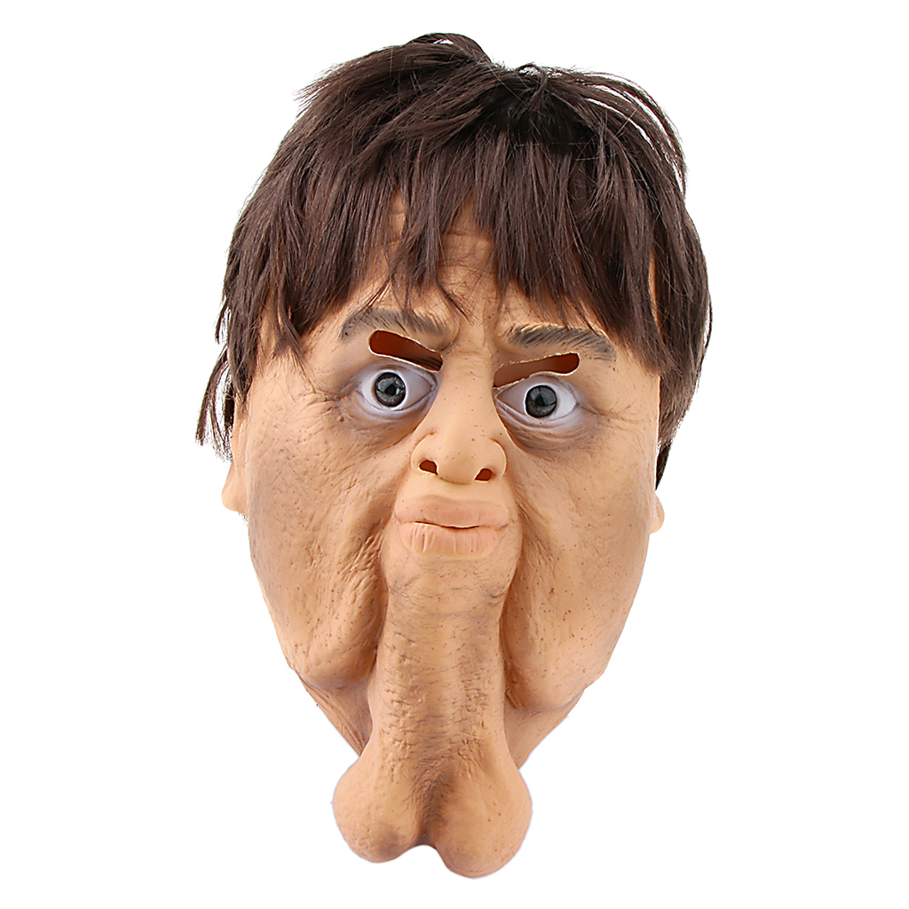 Happy Halloween Dick Head Mask Latex  Cosplay Costume Mask Toy