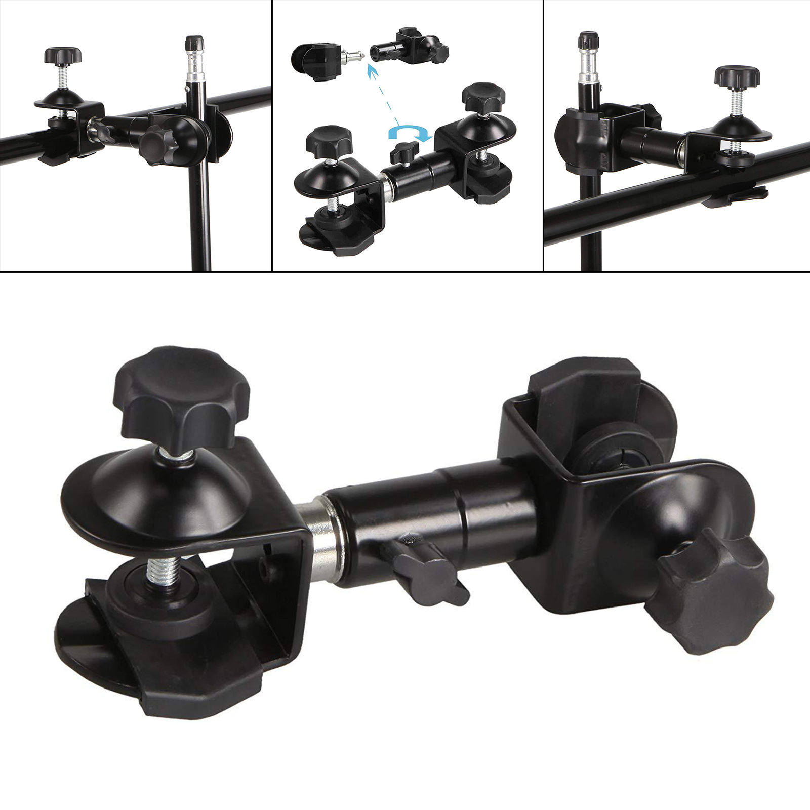 Metal Tripod Umbrella Holder for Camera Clip Clamp Bracket Stand Take Pictures Rain Shadow Adjustable Accessory