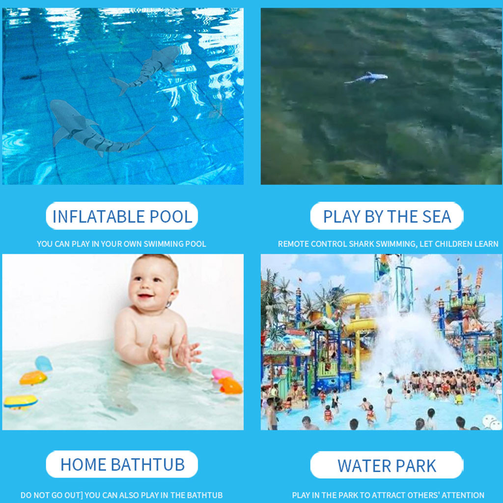 Peixe à Prova Simulação Tubarão Brinquedo Nadar Dwaterproof Água Controle Remoto Elétrico Robô Piscina Banheiro Crianças Brinquedos Presente 2.4g rc 1 Brinquedos e hobbies