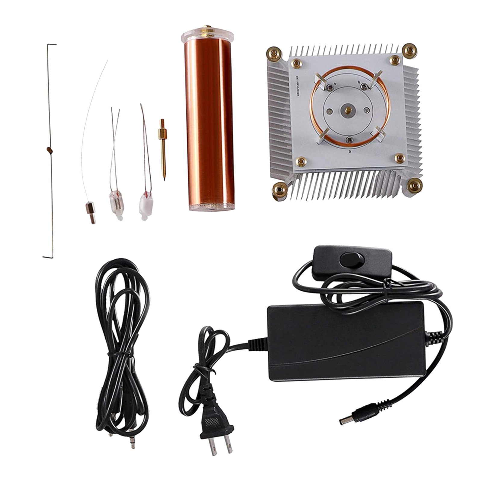 Music Tesla Coil DIY Kit Plasma Speaker DC 24V 3A Wireless Transmission for Teaching + Power DIY Board Physics Desktop Toy
