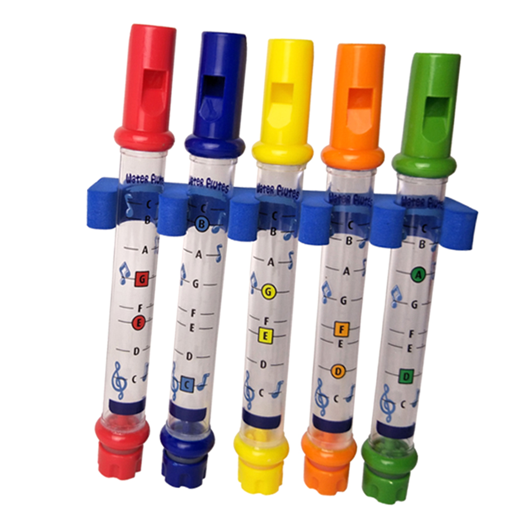 5pcs Water Flutes with Music Sheets Holder bath flute Musical Instrument Bath