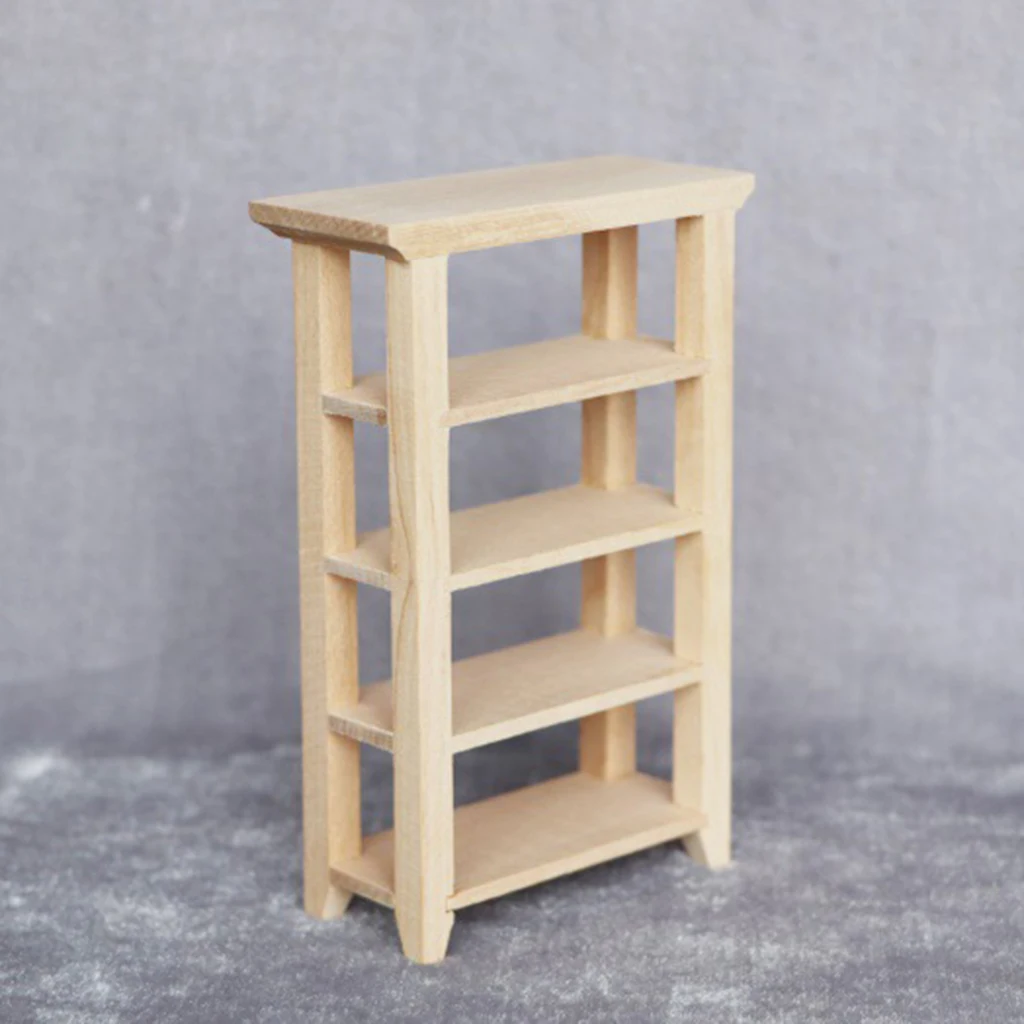 1:12 Doll House Wooden Display Shelves Cupboard Furniture Decorative DIY