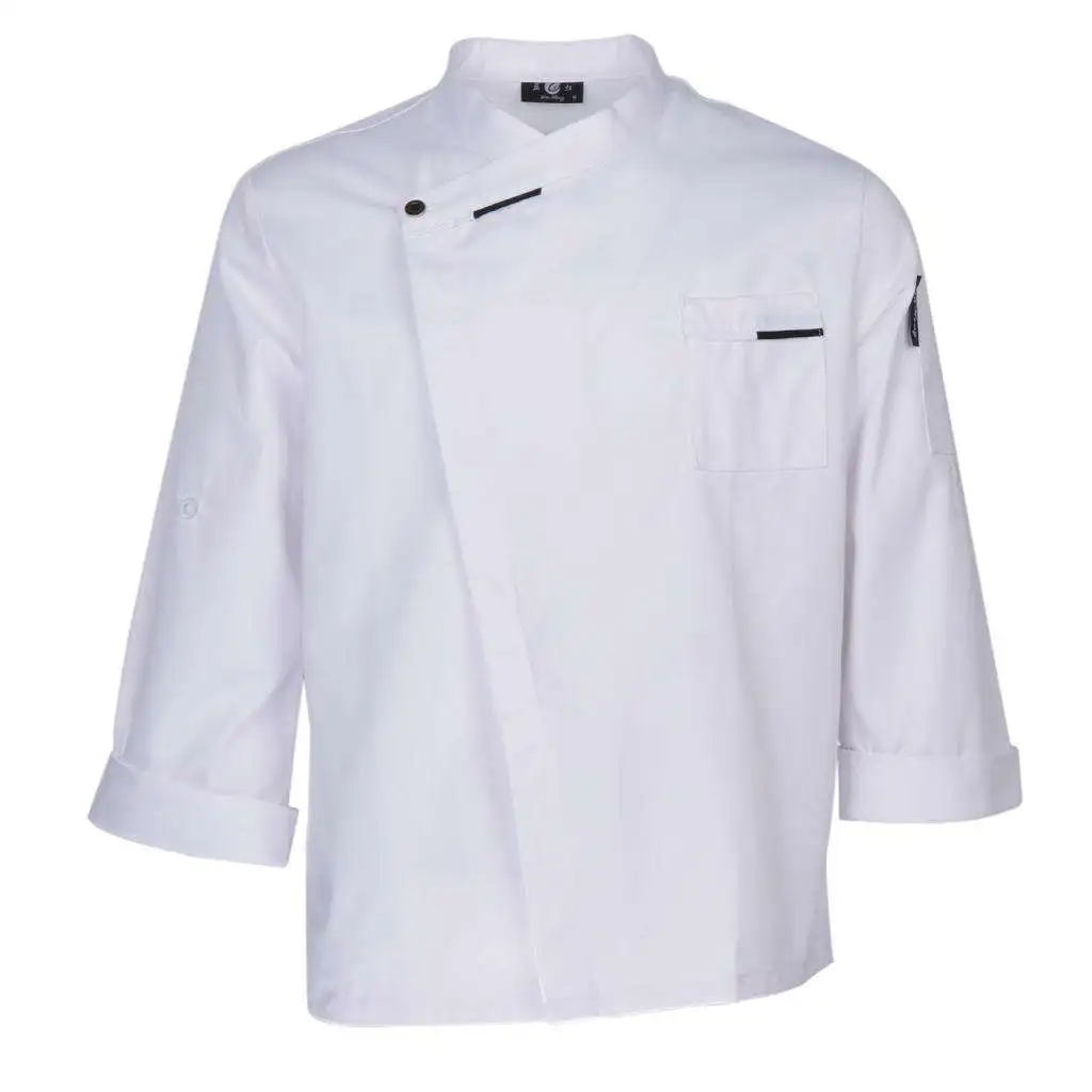 Unisex Chef Jackets Coat Long Sleeves Shirt Waiter Waitress Kitchen Uniforms