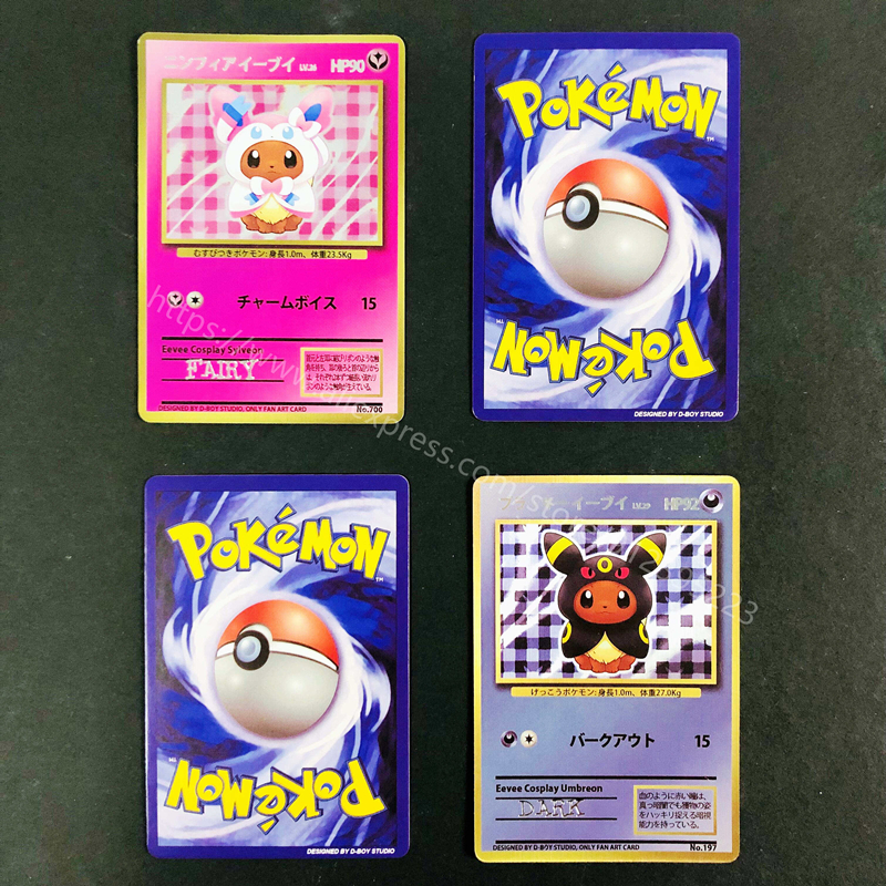 2 Styles Anime Pokemon Cards Eevee Holo Card Cute Evolution Cosplay Reproduce Version Pikachu Game Collection Cards Toys Gift Game Collection Cards Aliexpress