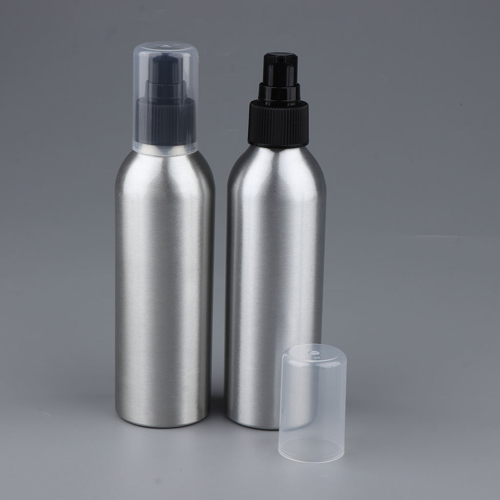 2Pcs Empty Airless Lotion Cream Pump Aluminum Container Cosmetic Bottle Dispenser Travel Containers - 150ml