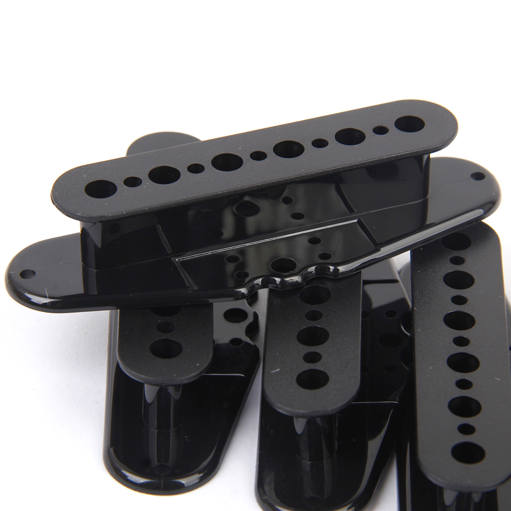 Plastic Guitar Pickup Bobbins 48mm Pole Spacing Guitar Accs Set Of 10 Black