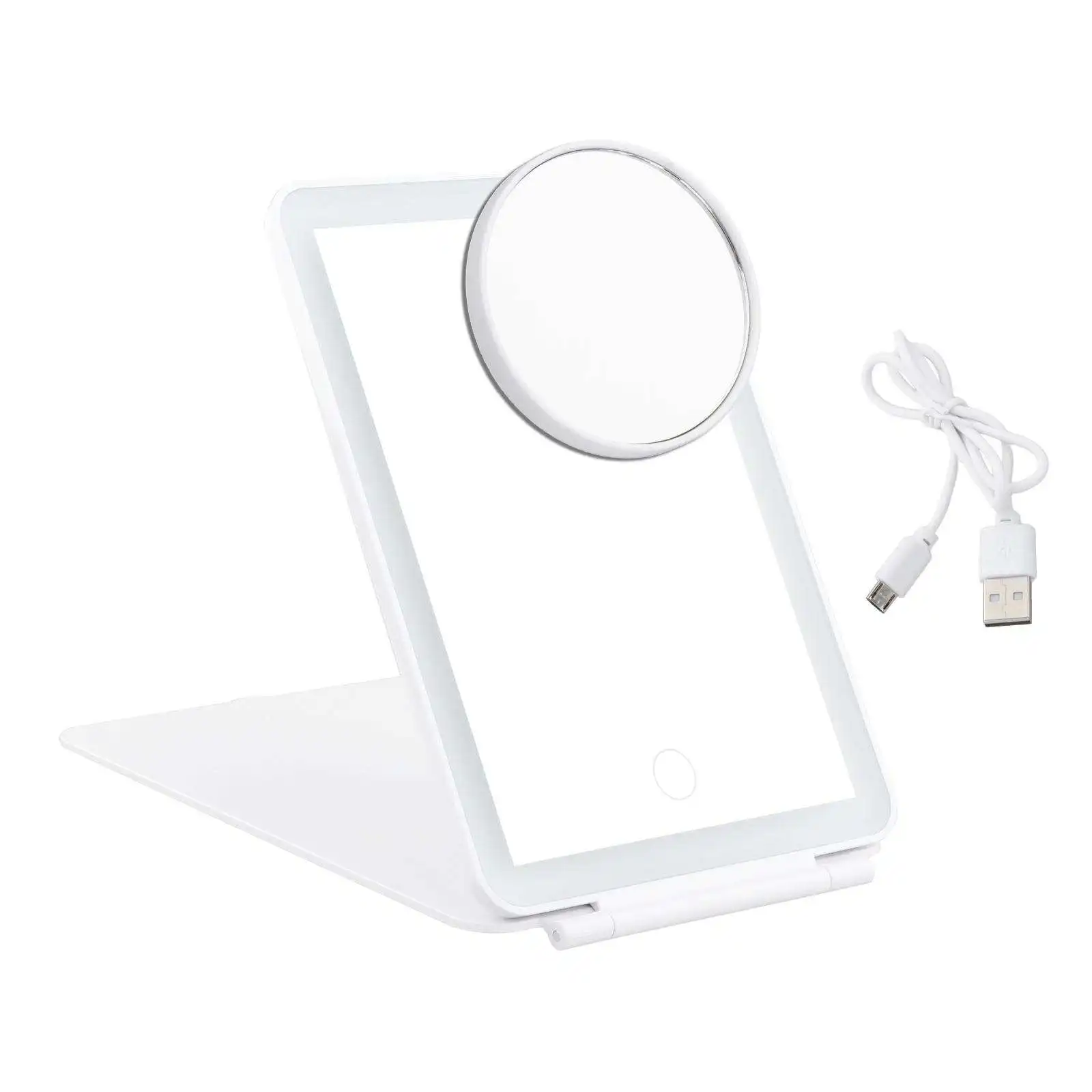 HD Folding Lighted Makeup Mirror 10x Magnifying Tabletop Mirror Cosmetic Lighted up Mirror Smart Touch Control Countertop Makeup