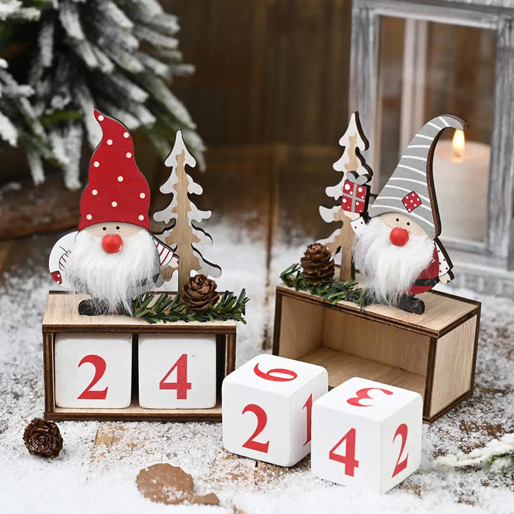 DIY Christmas Advent Calendar Scandinavian Ornaments Santa Claus Elf Gnome Snowman Count Down to Christmas Calendar for Festive