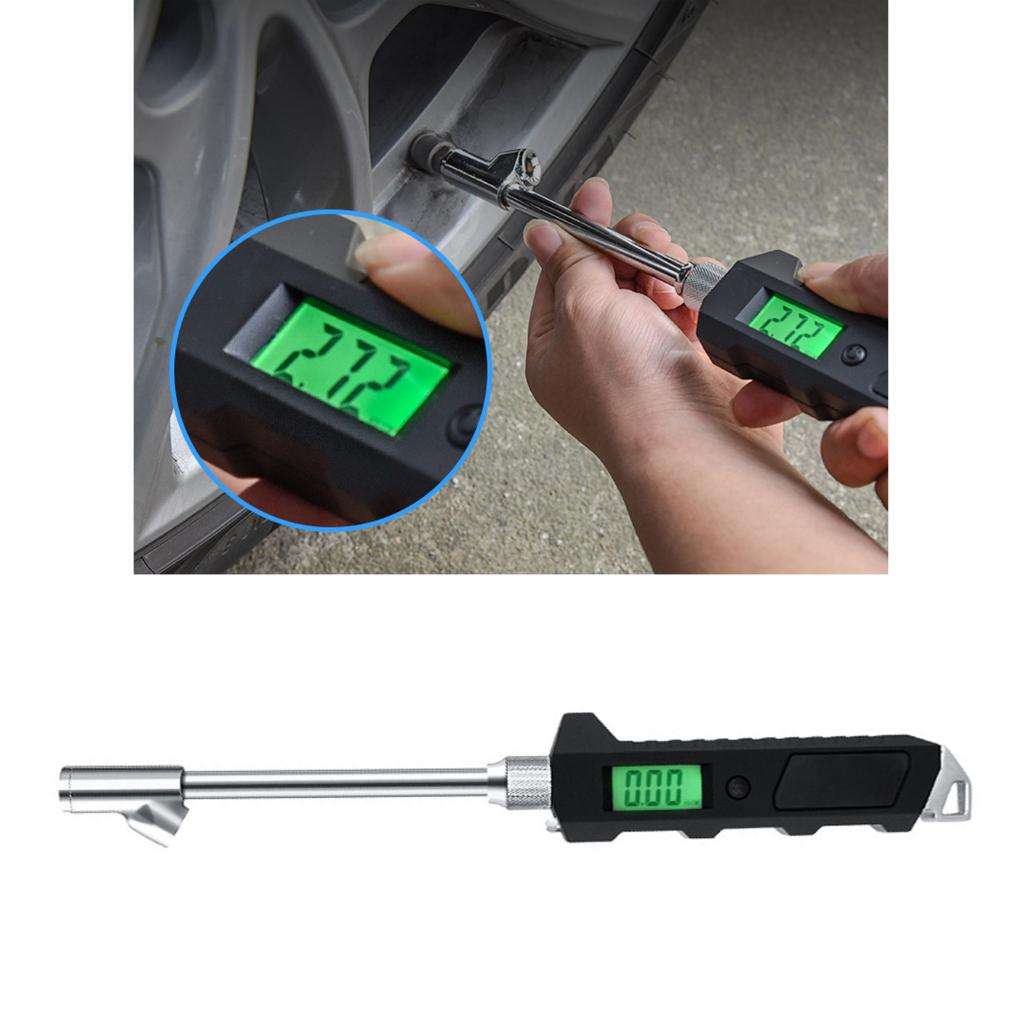 Heavy Duty Digital Tire Pressure Gauge 0-230 PSI Stainless Steel Dual Head