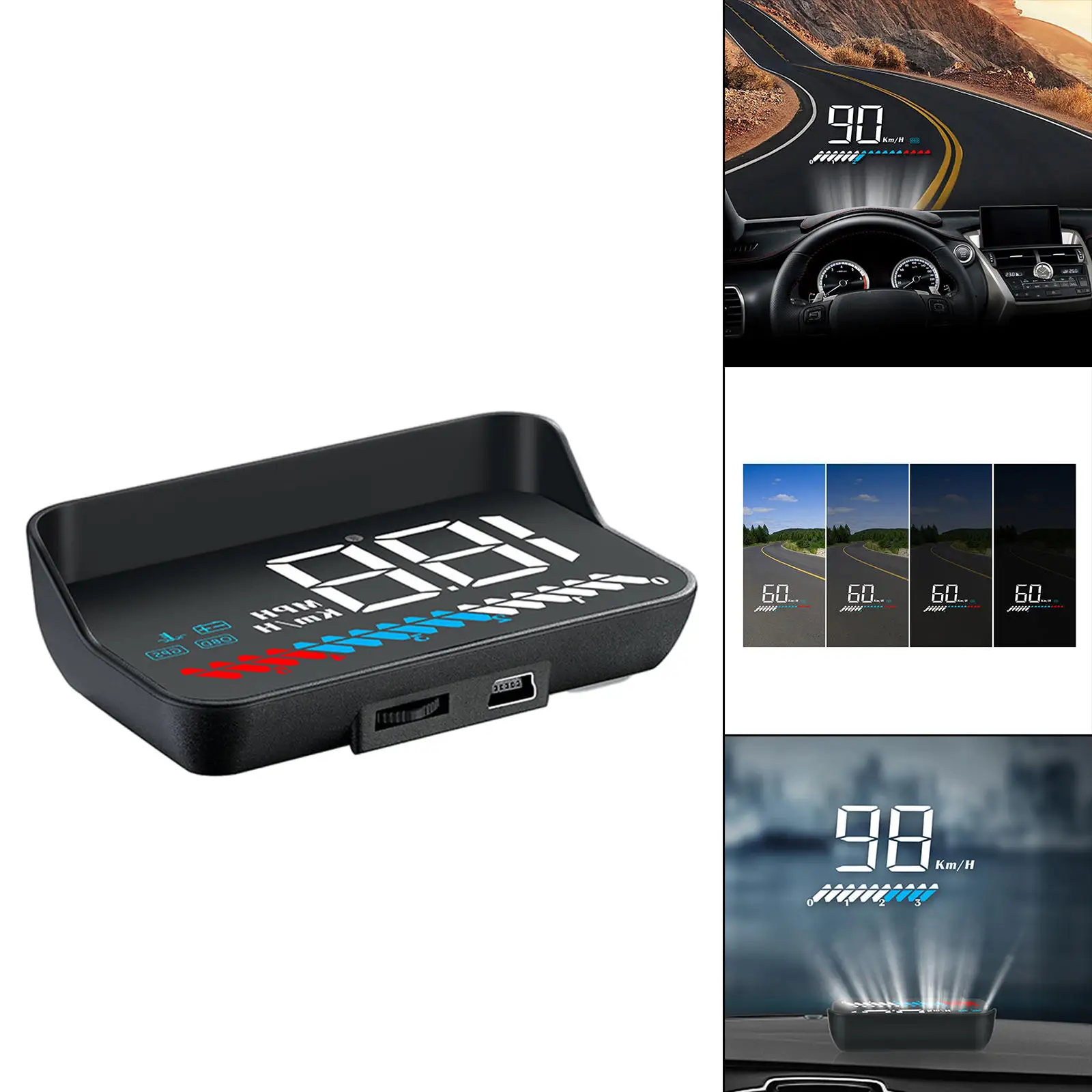 Head up Display Car HUD OBD2 GPS Windshield Safty Driving for Vehicles Truck