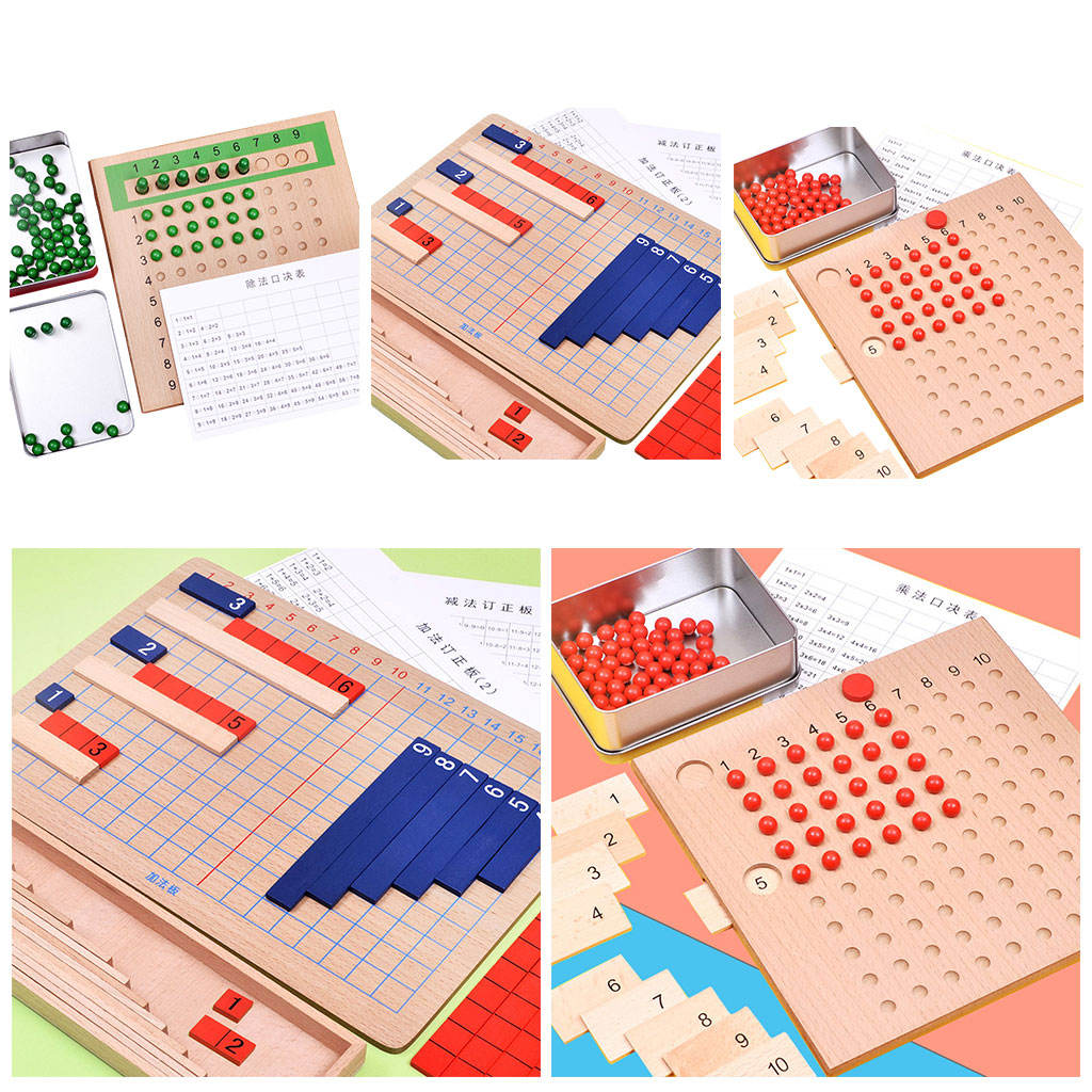 Montessori Math Teaching Aids Multiplication Division Toys Board Early Development Practice