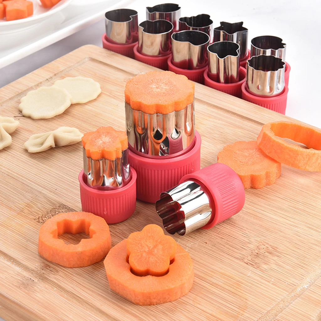 Pack of 12 Mini Cookie Cutters Food Vegetable Cutter Shapes Decorating Set